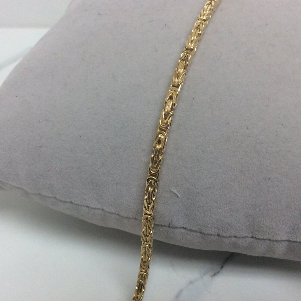 10k Real Yellow Gold Square Byzantine Fancy Lady Bracelet  7''   3.1grams